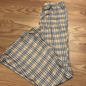 Woman’s size medium long flare bell bottom pants- browns and tans- super trendy